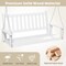 Wooden Outdoor Porch Swing with Slatted Backrest and Ergonomic Curved Seat